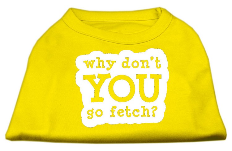 You Go Fetch Screen Print Shirt Yellow Sm